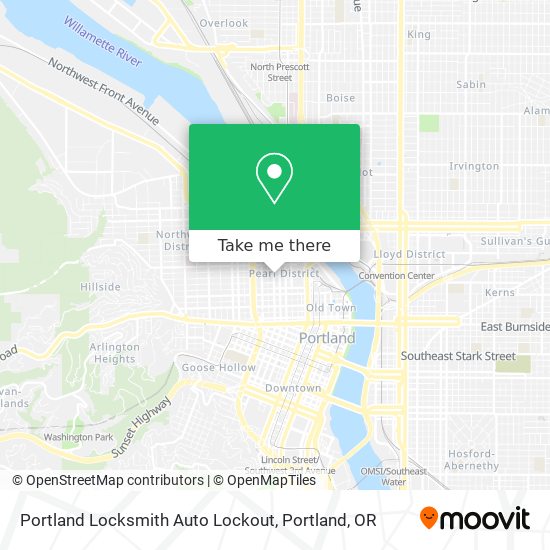 Mapa de Portland Locksmith Auto Lockout