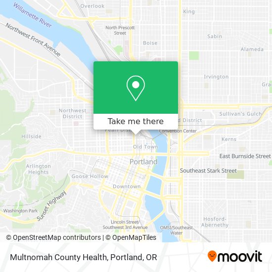 Mapa de Multnomah County Health