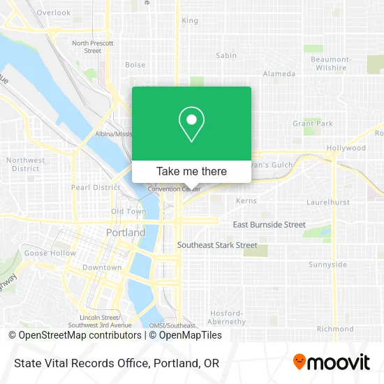 Mapa de State Vital Records Office