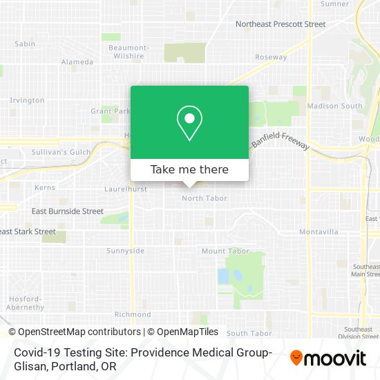 Mapa de Covid-19 Testing Site: Providence Medical Group-Glisan