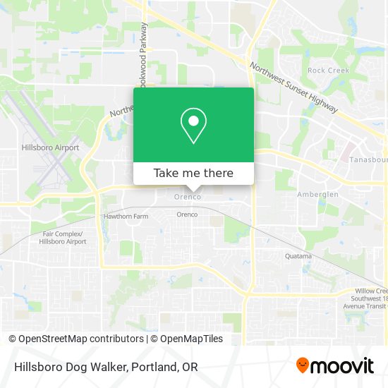 Mapa de Hillsboro Dog Walker