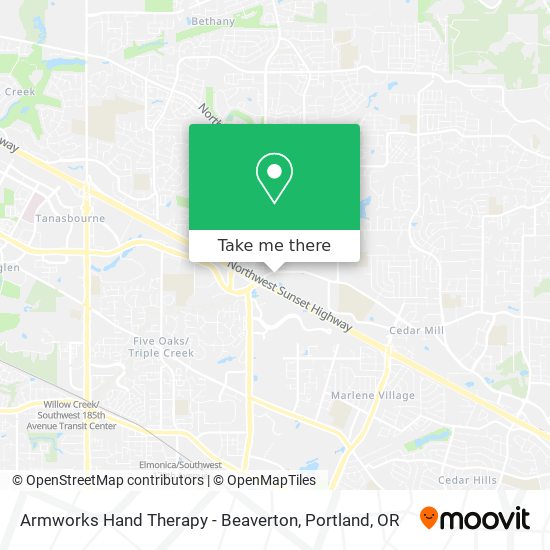 Mapa de Armworks Hand Therapy - Beaverton