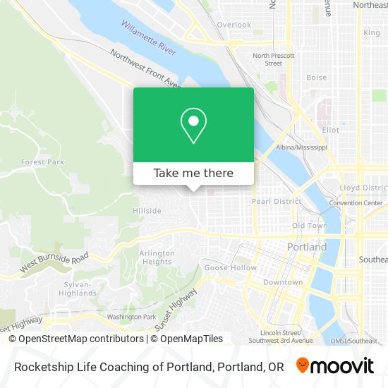 Rocketship Life Coaching of Portland map
