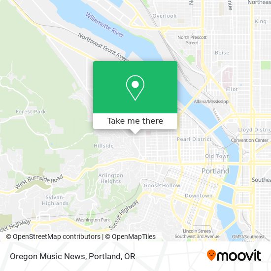 Oregon Music News map