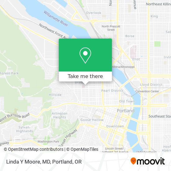 Linda Y Moore, MD map