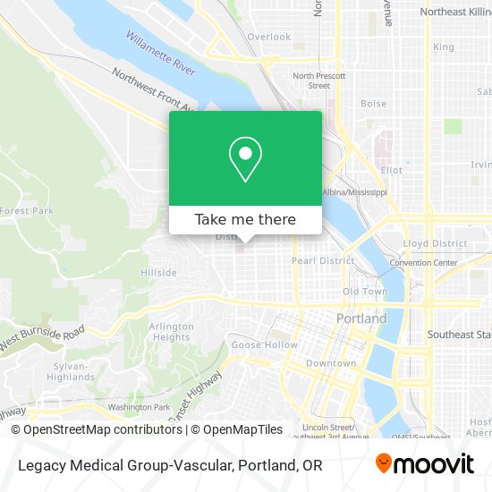 Mapa de Legacy Medical Group-Vascular