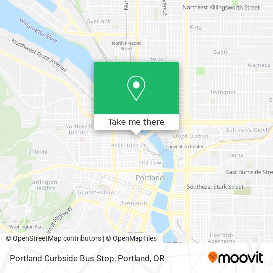 Portland Curbside Bus Stop map