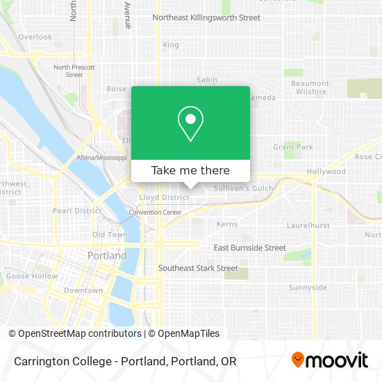 Carrington College - Portland map