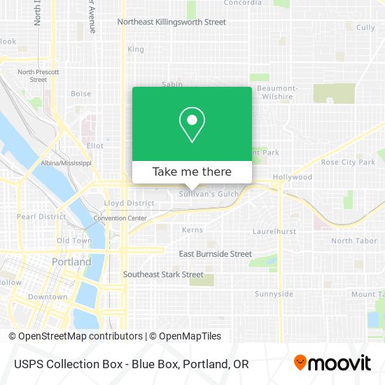 Mapa de USPS Collection Box - Blue Box