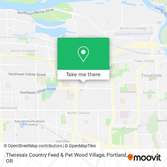 Mapa de Theresa's Country Feed & Pet Wood Village