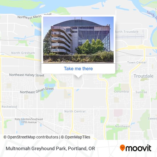 Multnomah Greyhound Park map