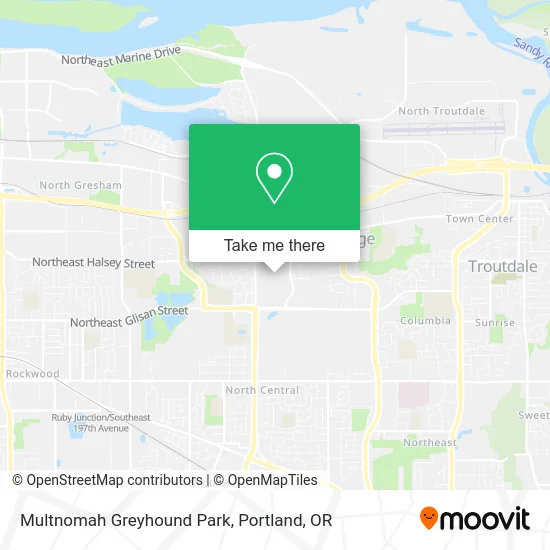 Multnomah Greyhound Park map