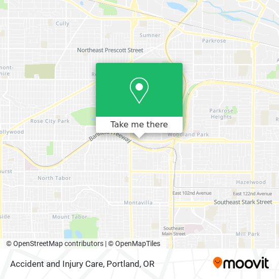 Accident and Injury Care map