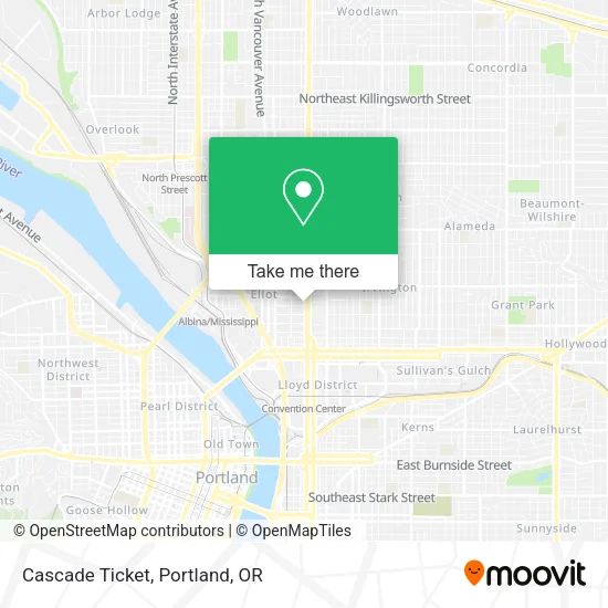Cascade Ticket map