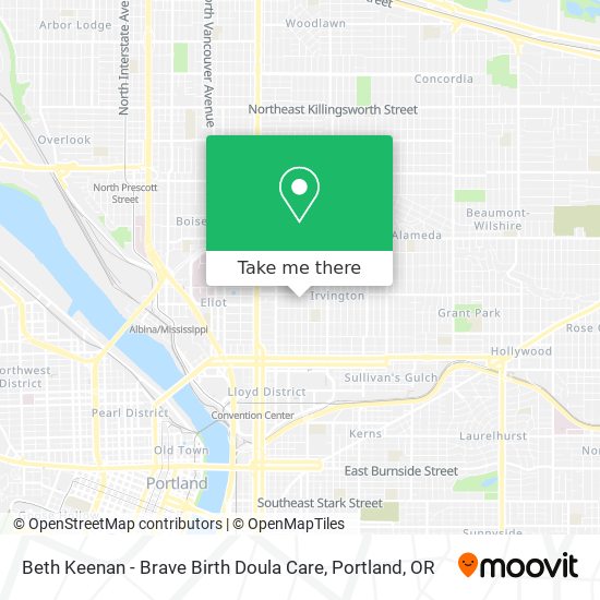 Mapa de Beth Keenan - Brave Birth Doula Care