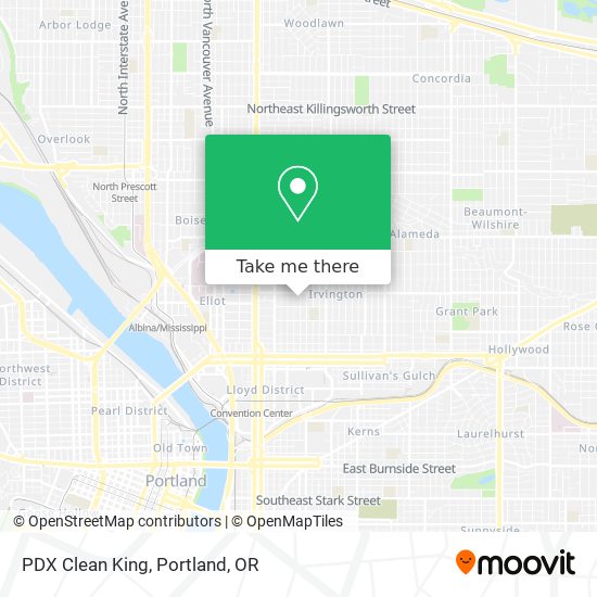 Mapa de PDX Clean King