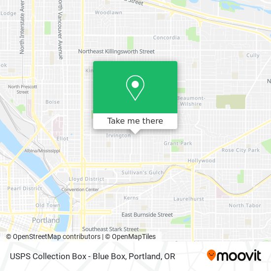 USPS Collection Box - Blue Box map