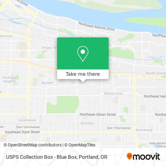 USPS Collection Box - Blue Box map