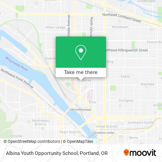 Albina Youth Opportunity School map