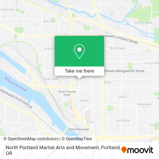 North Portland Martial Arts and Movement map