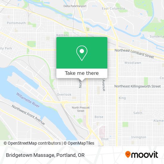 Bridgetown Massage map