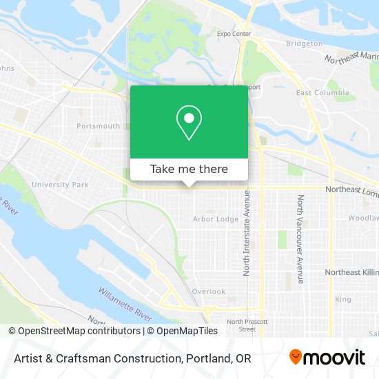 Artist & Craftsman Construction map