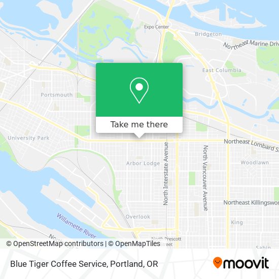 Blue Tiger Coffee Service map