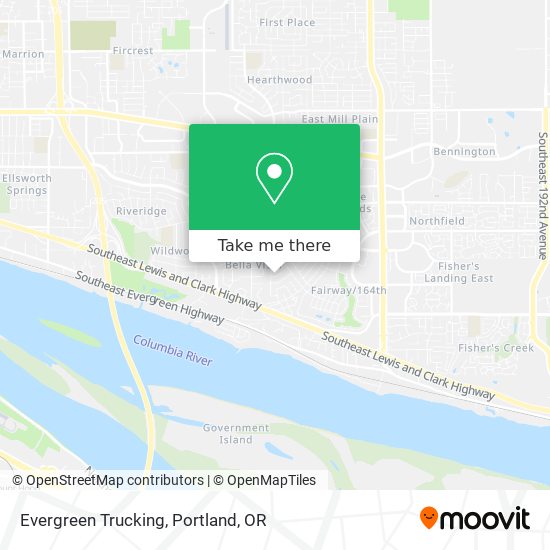 Evergreen Trucking map