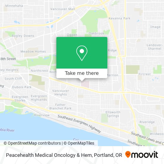 Peacehealth Medical Oncology & Hem map