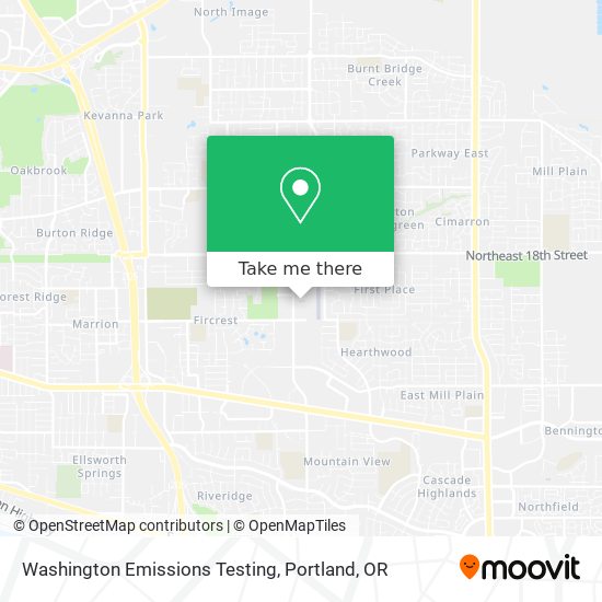 Mapa de Washington Emissions Testing