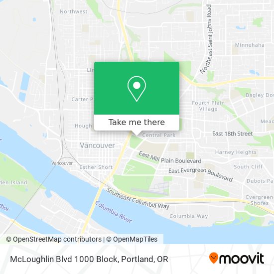 McLoughlin Blvd 1000 Block map