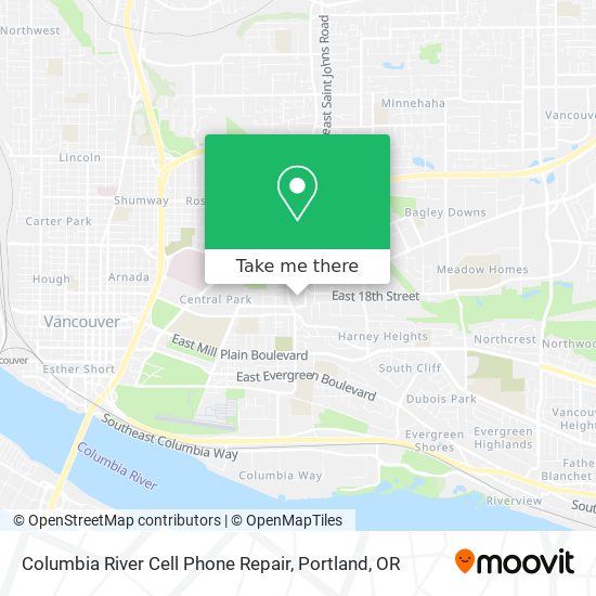 Mapa de Columbia River Cell Phone Repair