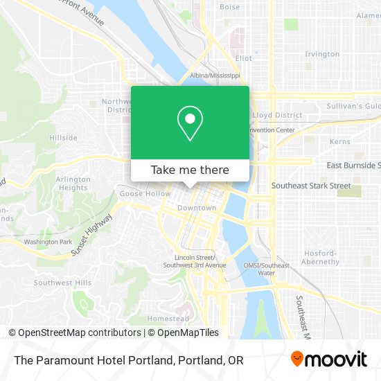 The Paramount Hotel Portland map