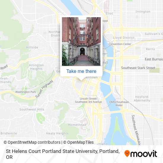 Mapa de St Helens Court Portland State University