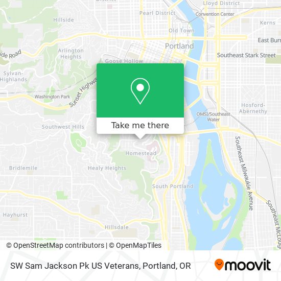 Mapa de SW Sam Jackson Pk US Veterans