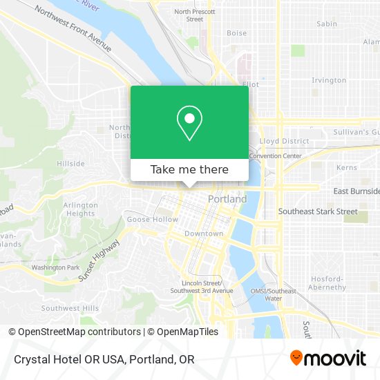 Crystal Hotel OR USA map