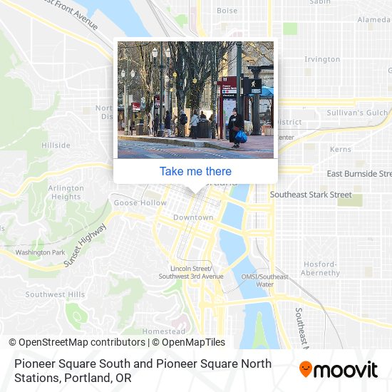 Pioneer Square South and Pioneer Square North Stations map