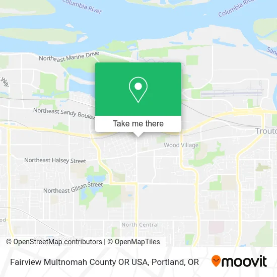 Fairview Multnomah County OR USA map