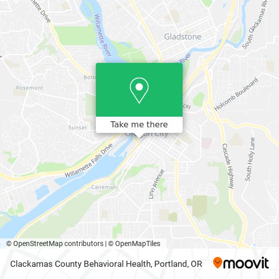 Mapa de Clackamas County Behavioral Health