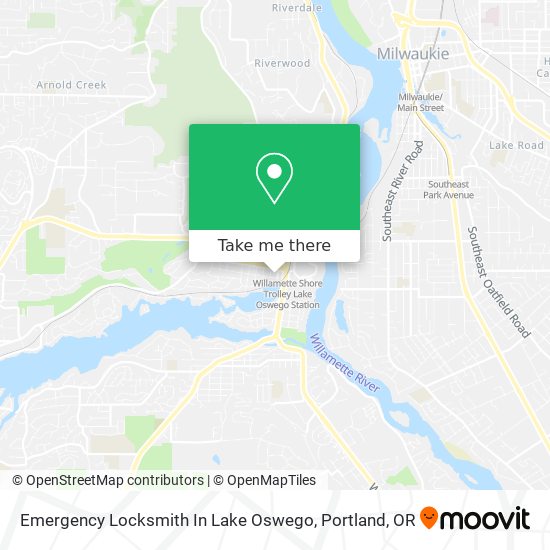 Emergency Locksmith In Lake Oswego map