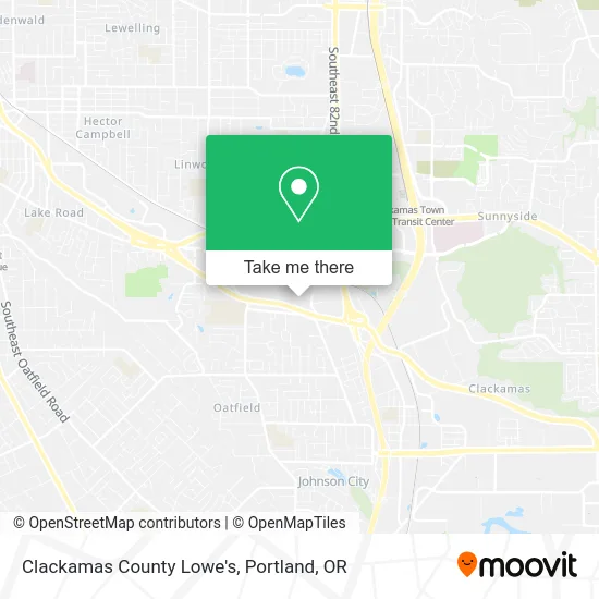 Clackamas County Lowe's map