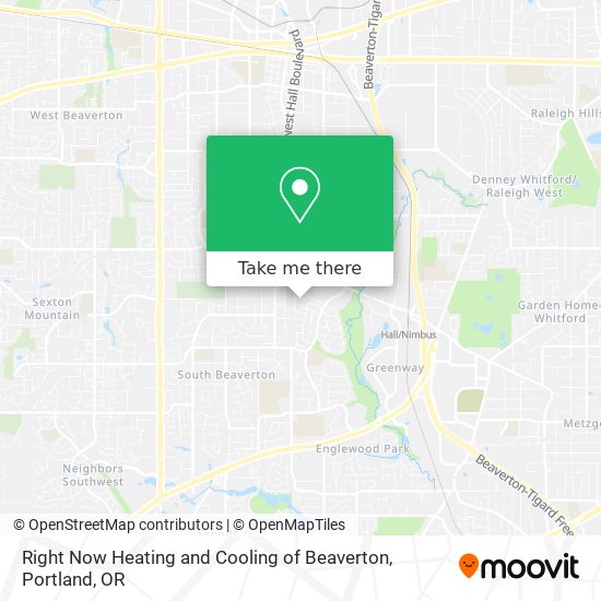 Mapa de Right Now Heating and Cooling of Beaverton