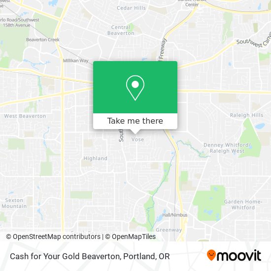 Mapa de Cash for Your Gold Beaverton