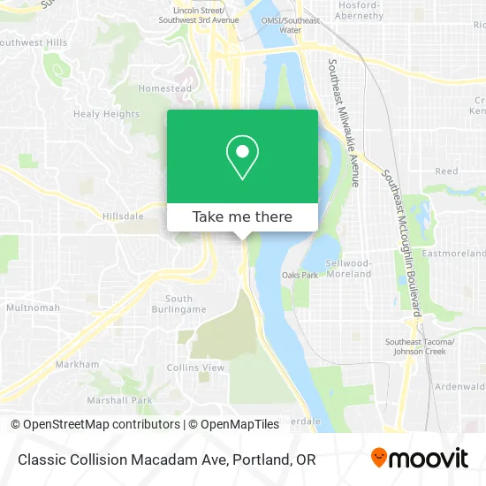 Classic Collision Macadam Ave map