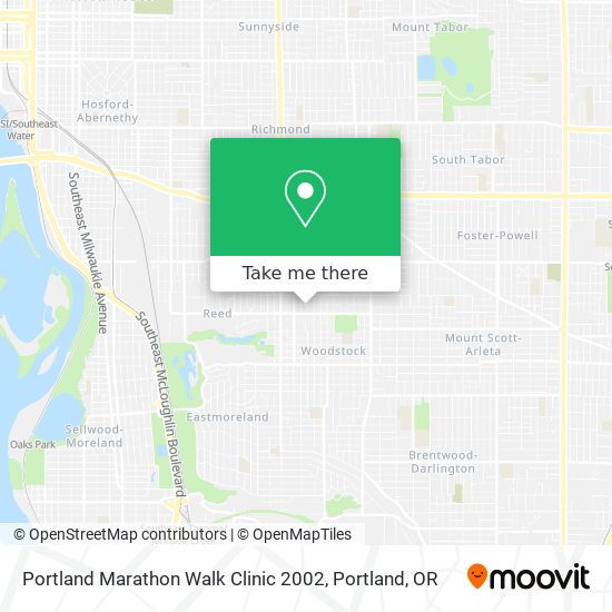 Portland Marathon Walk Clinic 2002 map