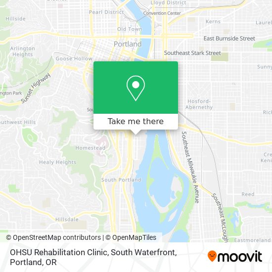 OHSU Rehabilitation Clinic, South Waterfront map