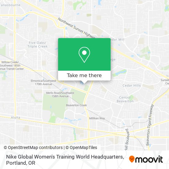 Nike Global Women's Training World Headquarters map