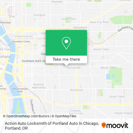 Action Auto Locksmith of Portland Auto In Chicago map