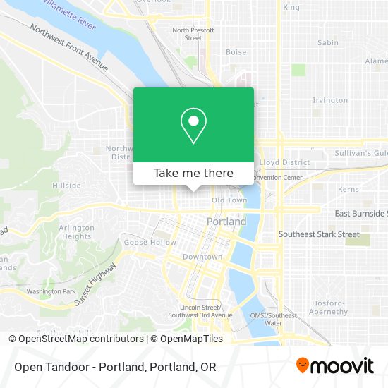 Mapa de Open Tandoor - Portland