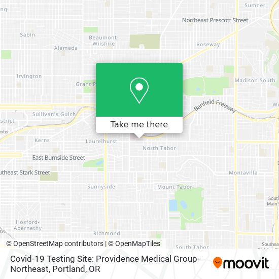 Mapa de Covid-19 Testing Site: Providence Medical Group-Northeast